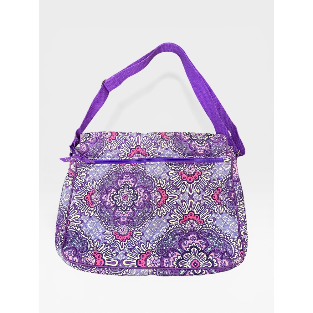 Vera Bradley Quilted Laptop Messenger Crossbody Bag – Retired Lilac Tapestry - Picture 3 of 13